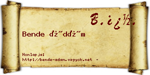 Bende Ádám névjegykártya