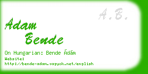 adam bende business card